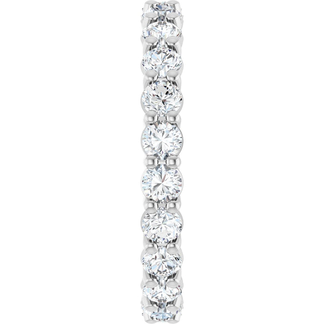 Platinum Round Lab-Grown Diamond Low Profile Eternity Band - 3mm Stones - view 4