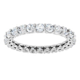 14K Gold Round Lab-Grown Diamond Low Profile Eternity Band - 2.25mm Stones - White Gold - view 3