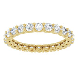 14K Gold Round Lab-Grown Diamond Low Profile Eternity Band - 2.25mm Stones - Yellow Gold - view 3