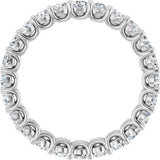 14K Gold Round Natural Diamond Low Profile Eternity Band - 2.25mm Stones - White Gold - view 2