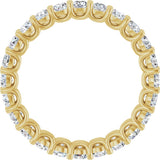 14K Gold Round Natural Diamond Low Profile Eternity Band - 2.25mm Stones - Yellow Gold - view 2