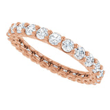 14K Gold Round Natural Diamond Low Profile Eternity Band - 2.25mm Stones - Rose Gold - view 5