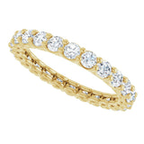 14K Gold Round Natural Diamond Low Profile Eternity Band - 2.25mm Stones - Yellow Gold - view 5