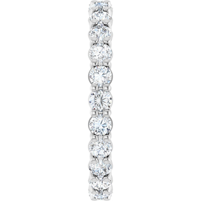 14K Gold Round Lab-Grown Diamond Low Profile Eternity Band - 2.25mm Stones - White Gold - view 4