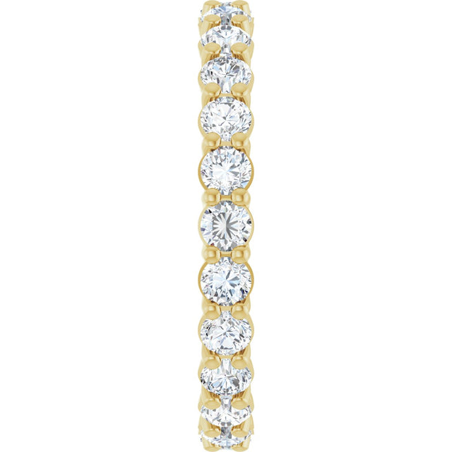 14K Gold Round Lab-Grown Diamond Low Profile Eternity Band - 2.25mm Stones - Yellow Gold - view 4