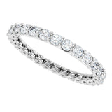 14K Gold Round Natural Diamond Low Profile Eternity Band - 2.25mm Stones - White Gold - view 5