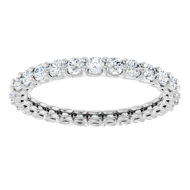 14K Gold Round Lab-Grown Diamond Low Profile Eternity Band - 2.25mm Stones - White Gold - view 3