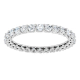 14K Gold Round Natural Diamond Low Profile Eternity Band - 2.25mm Stones - White Gold - view 3
