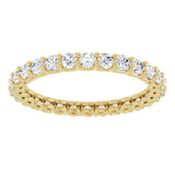 14K Gold Round Lab-Grown Diamond Low Profile Eternity Band - 2.25mm Stones - Yellow Gold - view 3