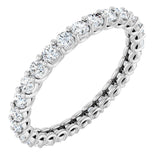14K Gold Round Natural Diamond Low Profile Eternity Band - 2.25mm Stones - White Gold