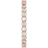 14K Gold Round Natural Diamond Low Profile Eternity Band - 2.25mm Stones - Rose Gold - view 4