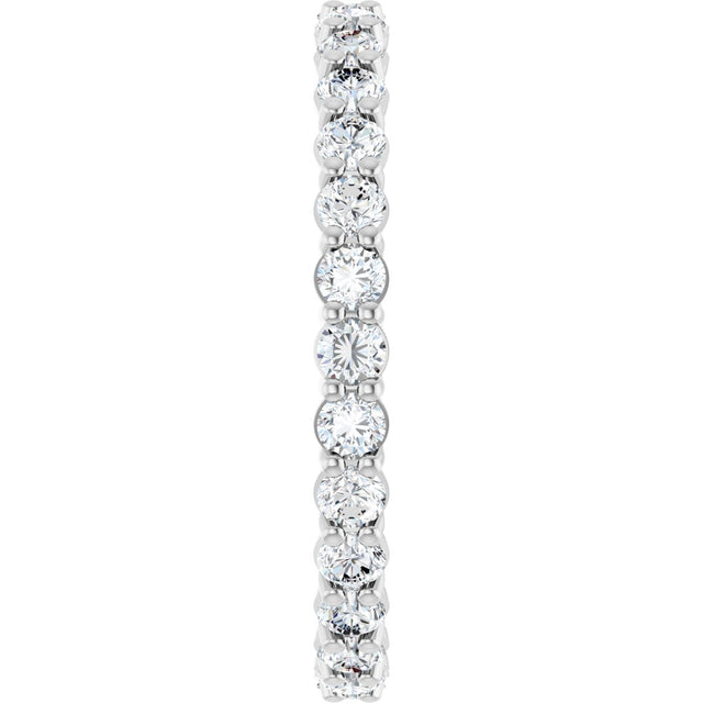 14K Gold Round Natural Diamond Low Profile Eternity Band - 2.25mm Stones - White Gold - view 4