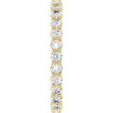 14K Gold Round Natural Diamond Low Profile Eternity Band - 2.25mm Stones - Yellow Gold - view 4