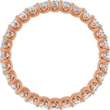 14K Gold Round Natural Diamond Low Profile Eternity Band - 2.25mm Stones - Rose Gold - view 2