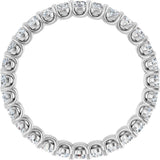 14K Gold Round Natural Diamond Low Profile Eternity Band - 2.25mm Stones - White Gold - view 2