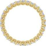 14K Gold Round Natural Diamond Low Profile Eternity Band - 2.25mm Stones - Yellow Gold - view 2