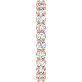 14K Gold Round Natural Diamond Low Profile Eternity Band - 2.25mm Stones - Rose Gold - view 4