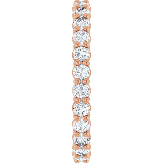 14K Gold Round Lab-Grown Diamond Low Profile Eternity Band - 2.25mm Stones - Rose Gold - view 4