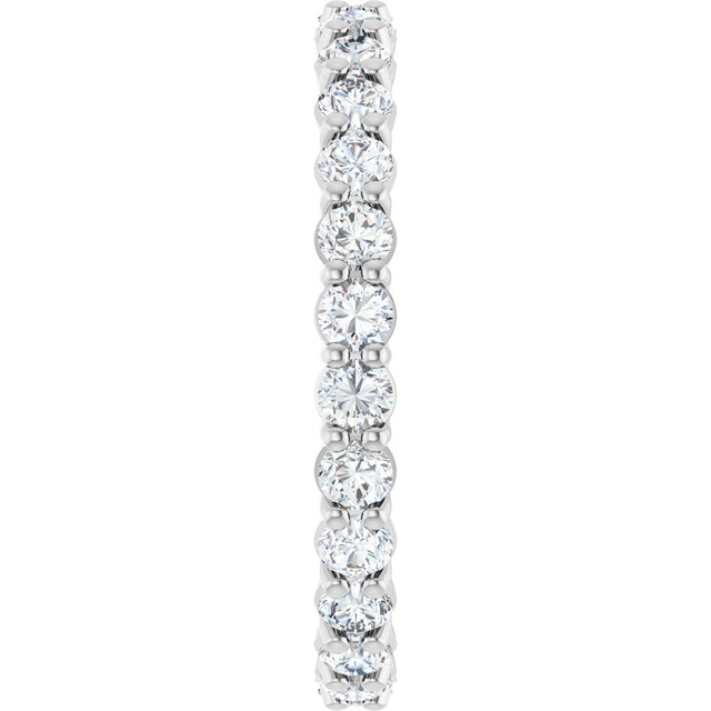 14K Gold Round Natural Diamond Low Profile Eternity Band - 2.25mm Stones - White Gold - view 4
