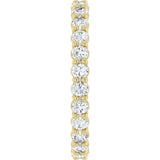 14K Gold Round Natural Diamond Low Profile Eternity Band - 2.25mm Stones - Yellow Gold - view 4