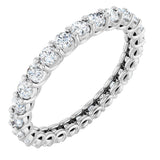 14K Gold Round Lab-Grown Diamond Low Profile Eternity Band - 2.25mm Stones - White Gold