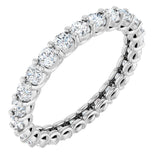 14K Gold Round Natural Diamond Low Profile Eternity Band - 2.25mm Stones - White Gold