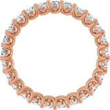 14K Gold Round Lab-Grown Diamond Low Profile Eternity Band - 2.25mm Stones - Rose Gold - view 2