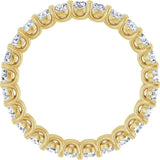 14K Gold Round Natural Diamond Low Profile Eternity Band - 2.25mm Stones - Yellow Gold - view 2