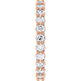 14K Gold Round Lab-Grown Diamond Low Profile Eternity Band - 2.25mm Stones - Rose Gold - view 4