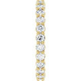 14K Gold Round Natural Diamond Low Profile Eternity Band - 2.25mm Stones - Yellow Gold - view 4