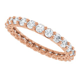14K Gold Round Lab-Grown Diamond Low Profile Eternity Band - 2.25mm Stones - Rose Gold - view 5