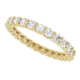 14K Gold Round Lab-Grown Diamond Low Profile Eternity Band - 2.25mm Stones - Yellow Gold - view 5