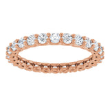 14K Gold Round Lab-Grown Diamond Low Profile Eternity Band - 2.25mm Stones - Rose Gold - view 3