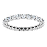 14K Gold Round Lab-Grown Diamond Low Profile Eternity Band - 2.25mm Stones - White Gold - view 3