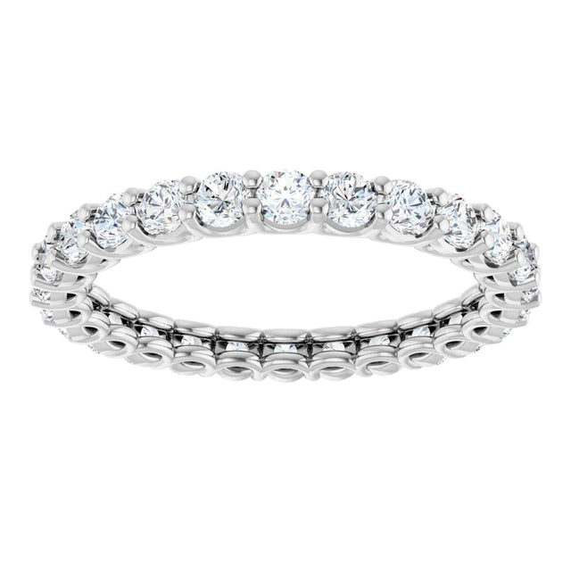 14K Gold Round Lab-Grown Diamond Low Profile Eternity Band - 2.25mm Stones - White Gold - view 3