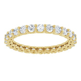 14K Gold Round Lab-Grown Diamond Low Profile Eternity Band - 2.25mm Stones - Yellow Gold - view 3