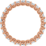 14K Gold Round Lab-Grown Diamond Low Profile Eternity Band - 2.25mm Stones - Rose Gold - view 2
