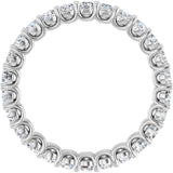 14K Gold Round Natural Diamond Low Profile Eternity Band - 2.25mm Stones - White Gold - view 2