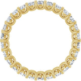 14K Gold Round Natural Diamond Low Profile Eternity Band - 2.25mm Stones - Yellow Gold - view 2