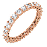 14K Gold Round Lab-Grown Diamond Low Profile Eternity Band - 2.25mm Stones - Rose Gold