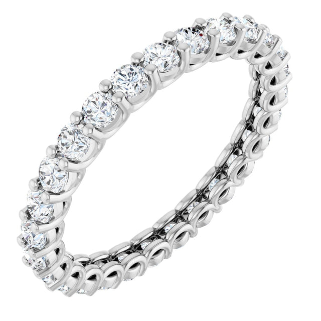 Platinum Round Lab-Grown Diamond Low Profile Eternity Band - 2.25mm Stones
