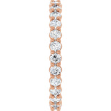 14K Gold Round Natural Diamond Low Profile Eternity Band - 2.25mm Stones - Rose Gold - view 4