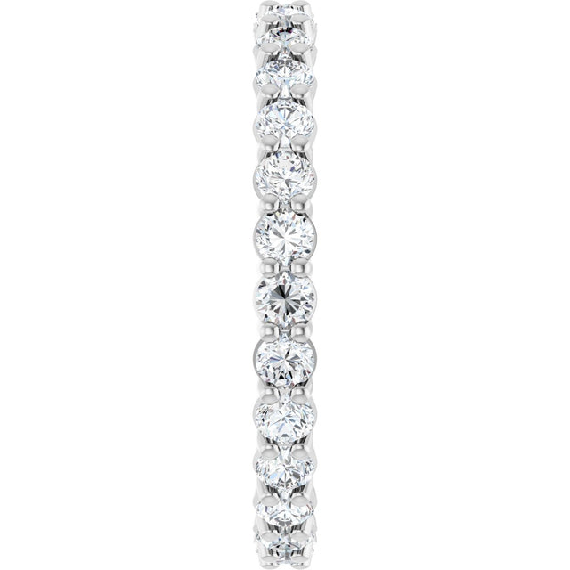14K Gold Round Natural Diamond Low Profile Eternity Band - 2.25mm Stones - White Gold - view 4
