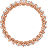 14K Gold Round Lab-Grown Diamond Low Profile Eternity Band - 2.25mm Stones - Rose Gold - view 2