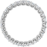 14K Gold Round Natural Diamond Low Profile Eternity Band - 2.25mm Stones - White Gold - view 2