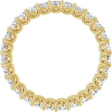 14K Gold Round Lab-Grown Diamond Low Profile Eternity Band - 2.25mm Stones - Yellow Gold - view 2