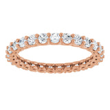 14K Gold Round Lab-Grown Diamond Low Profile Eternity Band - 2.25mm Stones - Rose Gold - view 3
