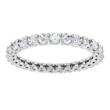 14K Gold Round Natural Diamond Low Profile Eternity Band - 2.25mm Stones - White Gold - view 3