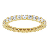 14K Gold Round Lab-Grown Diamond Low Profile Eternity Band - 2.25mm Stones - Yellow Gold - view 3
