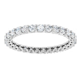 14K Gold Round Natural Diamond Low Profile Eternity Band - 2.25mm Stones - White Gold - view 3